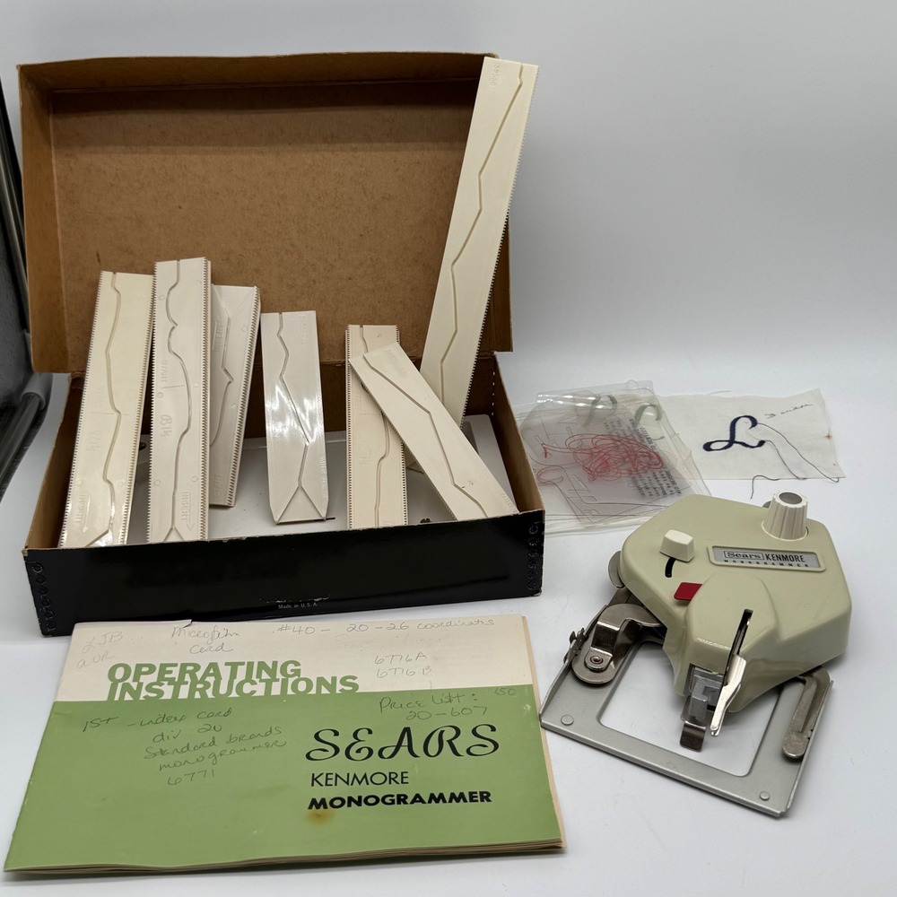 Vintage Sears Kenmore Sewing Machine Monogrammer Attachment Accessory Kit Boxed